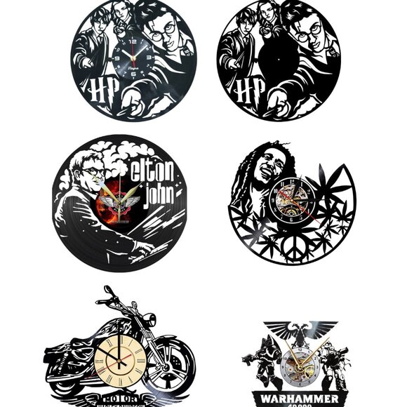 6 Designs Laser Cut for Wall Decor | Vinyl Record Clock - Picture 2 of 8